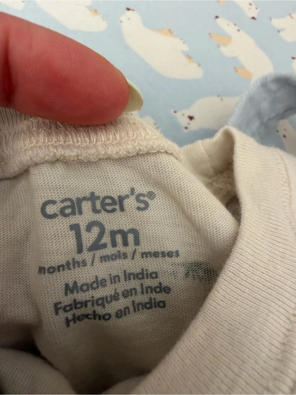 Carter's Light Blue Short Overalls with Wood-Style Buttons